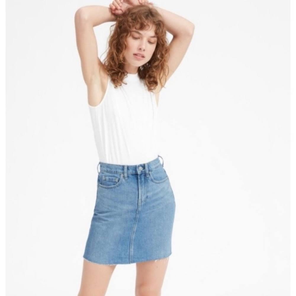 Everlane Denim Skirt Vintage Light Blue (Raw Hem)